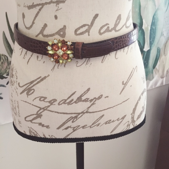 Liz Claiborne Accessories - Liz Claiborne Brown Rhinestone Belt